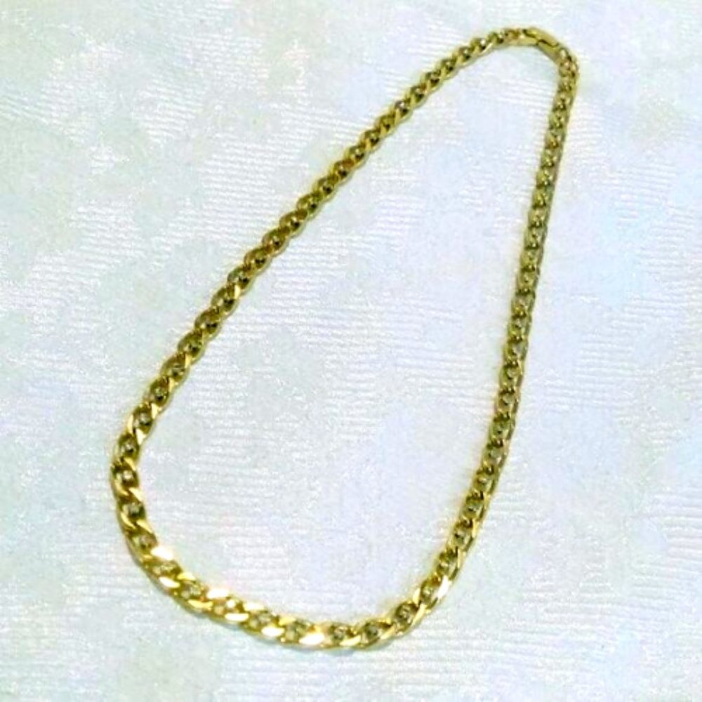 Vintage Gold Tone Rhinestone Chain Necklace * - Picture 3 of 5
